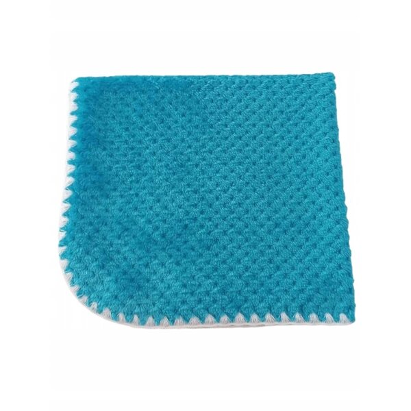 Koc per bambole soffice e reversibile colore azzurro 50x53 cm