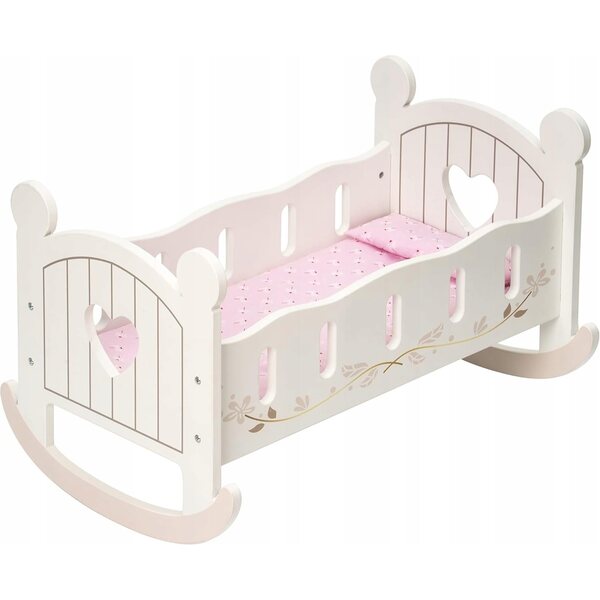 Letto a dondolo in legno per bambole 45 cm Robud, gioco ideale bambini 4+