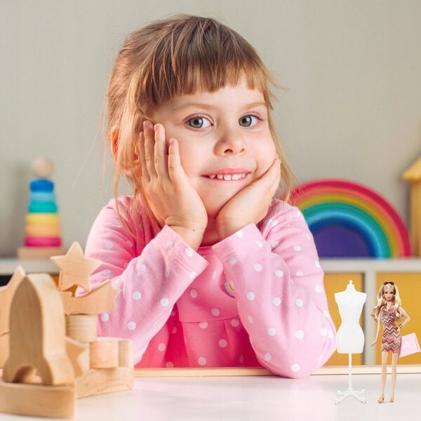 Set van 5 mini-droogrekken voor poppenkleding van resistent en realistisch plastic