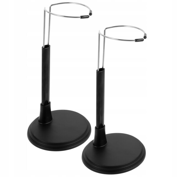 Set 2 Supporti Neri Regolabili per Esposizione e Organizzazione Bambole in PVC