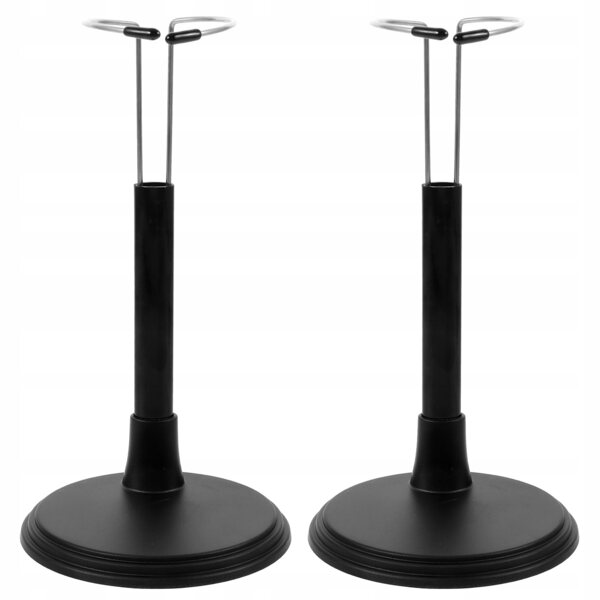 Set 2 Supporti Neri Regolabili per Esposizione e Organizzazione Bambole in PVC