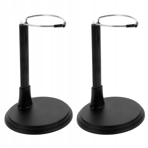 Set 2 Supporti Neri Regolabili per Esposizione e Organizzazione Bambole in PVC