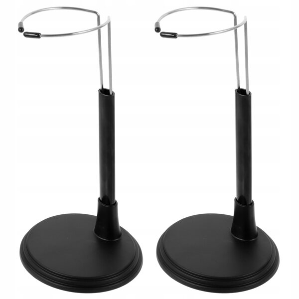 Set 2 Supporti Neri Regolabili per Esposizione e Organizzazione Bambole in PVC