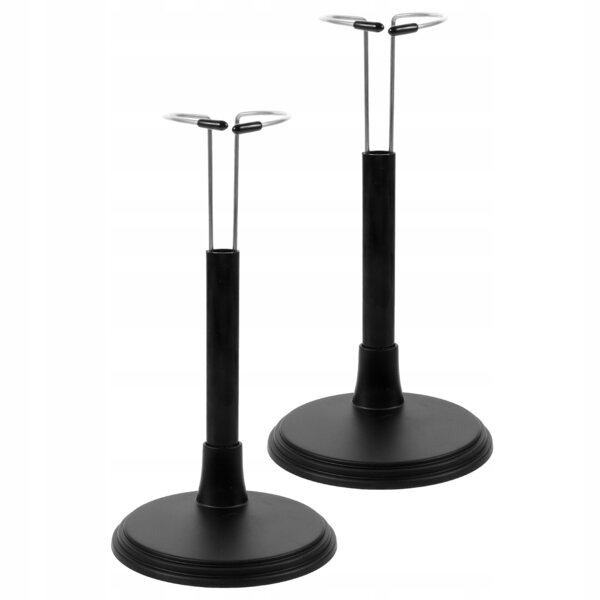 Set 2 Supporti Neri Regolabili per Esposizione e Organizzazione Bambole in PVC