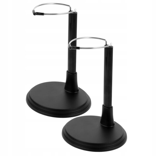 Set 2 Supporti Neri Regolabili per Esposizione e Organizzazione Bambole in PVC