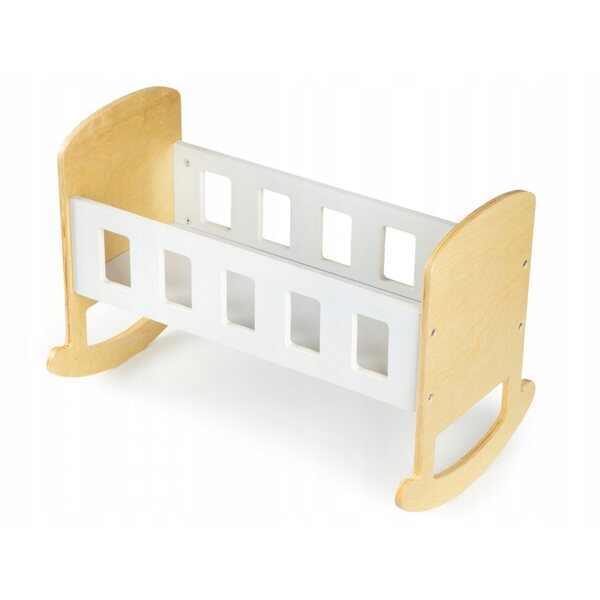 Dondolo in legno per bambole ECOTOYS letto stabile con funzione dondolio
