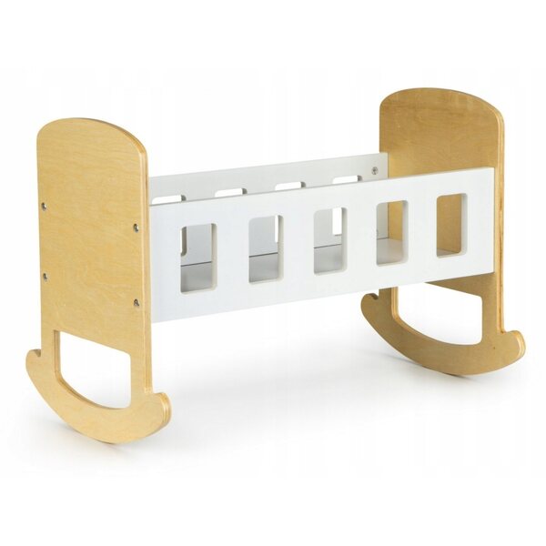 Dondolo in legno per bambole ECOTOYS letto stabile con funzione dondolio