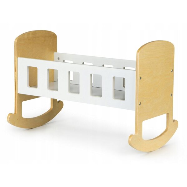Dondolo in legno per bambole ECOTOYS letto stabile con funzione dondolio