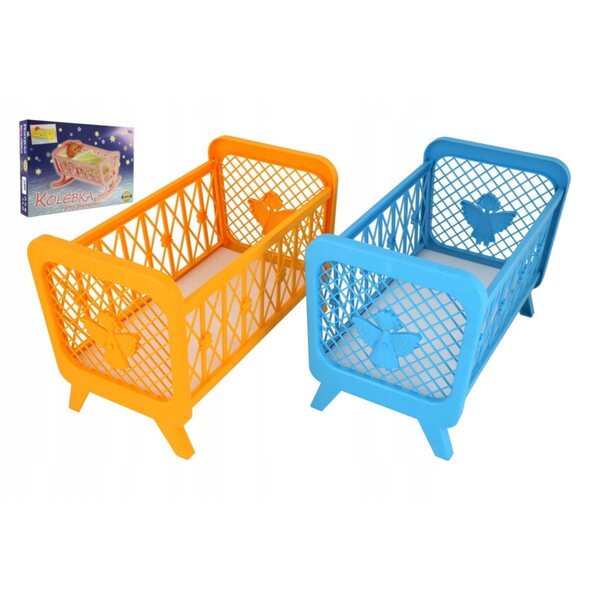 Lettino in plastica per bambole Shumee 32x47x26 cm colore blu per bambini 3+