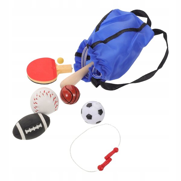 Mini Set Sportivo per Case delle Bambole con Accessori in Legno e Resina