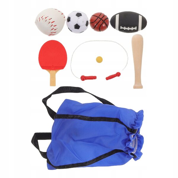 Mini Set Sportivo per Case delle Bambole con Accessori in Legno e Resina