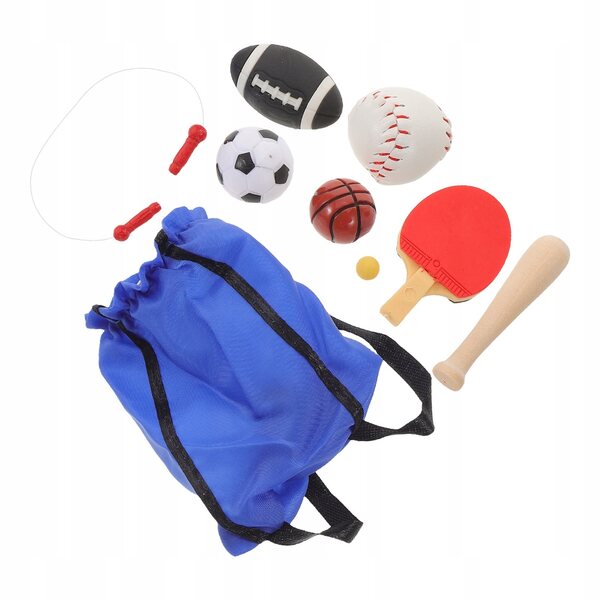 Mini Set Sportivo per Case delle Bambole con Accessori in Legno e Resina