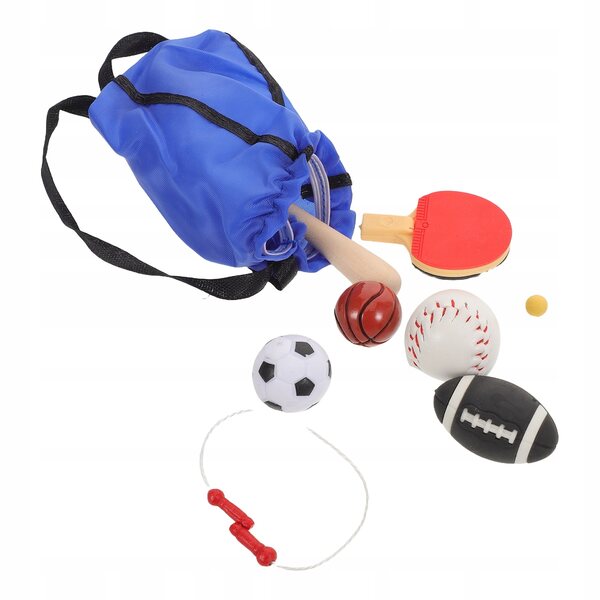 Mini Set Sportivo per Case delle Bambole con Accessori in Legno e Resina