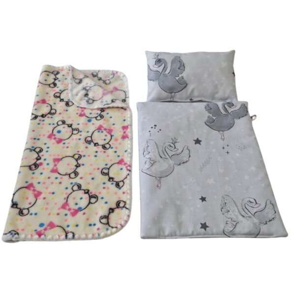 Komplettes Set aus Bettdecke, Kissen und Decke für Puppen – anpassbare Stoffe