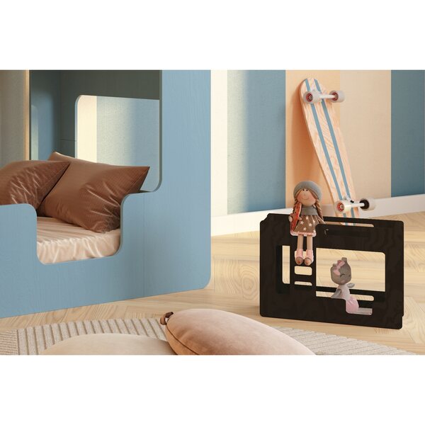 Letto a castello in legno per bambole, nero - resistente e sicuro per i bambini