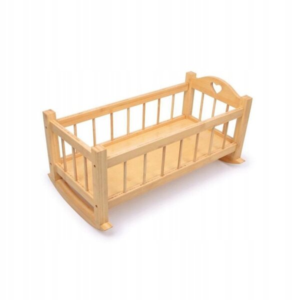 Schaukelbett aus natürlichem Holz für Small Foot-Puppen, elegant und sicher