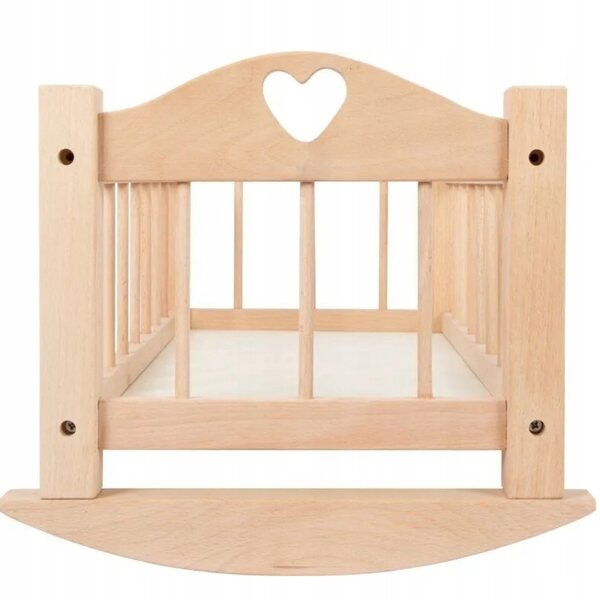 Schaukelbett aus natürlichem Holz für Small Foot-Puppen, elegant und sicher