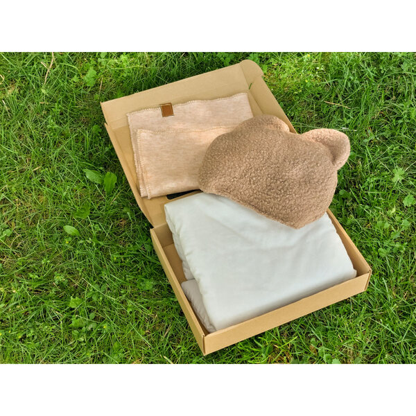 Set completo 3 pezzi di biancheria per culla delle bambole con copertina orsetto