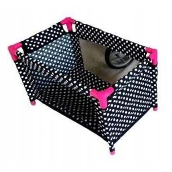 Letto-Box per Bambole con Biancheria MarioToys Bianco a Pois Neri 52cm