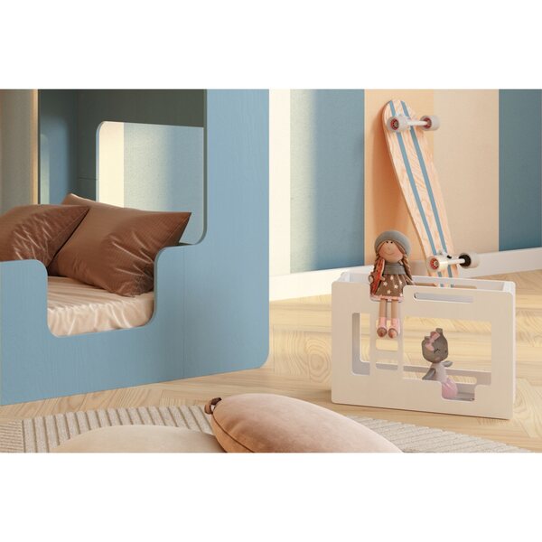 Letto a Castello in Legno Bianco per Bambole, Ecologico e Sicuro per Bambini