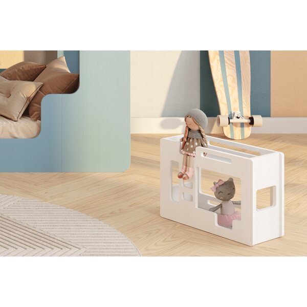 Letto a Castello in Legno Bianco per Bambole, Ecologico e Sicuro per Bambini