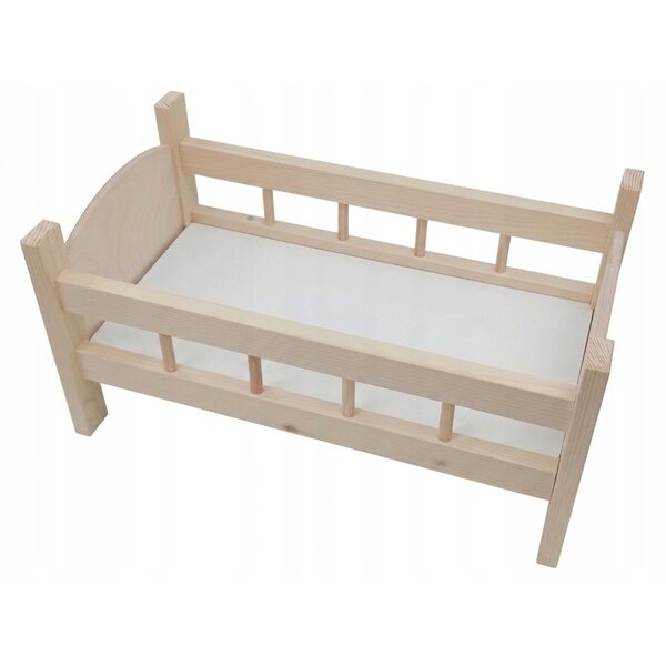 Lettino in legno naturale per bambole fino a 45 cm - solido e facile da montare