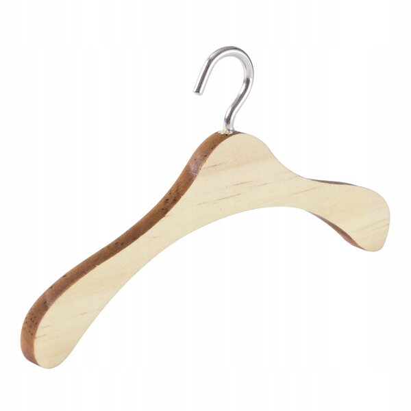 Set mit 10 Holzbügeln für 1/3-BJD-Puppenkleidung, natürliche Farbe