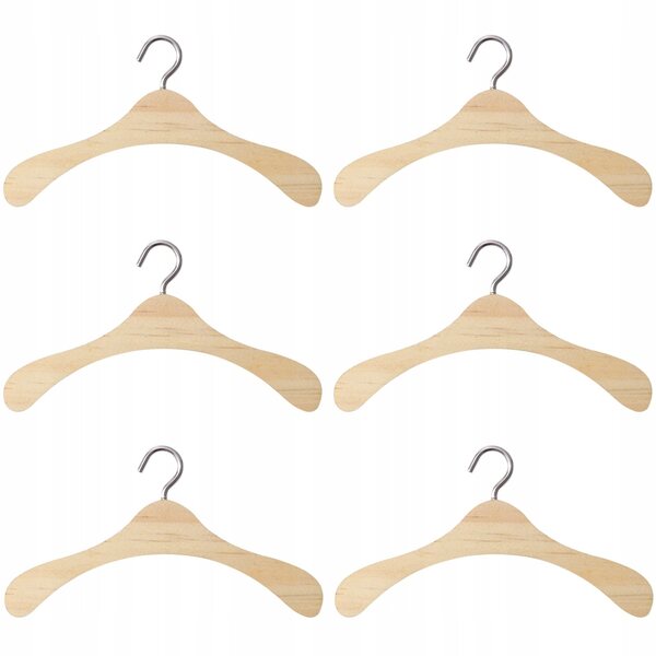 Set mit 10 Holzbügeln für 1/3-BJD-Puppenkleidung, natürliche Farbe