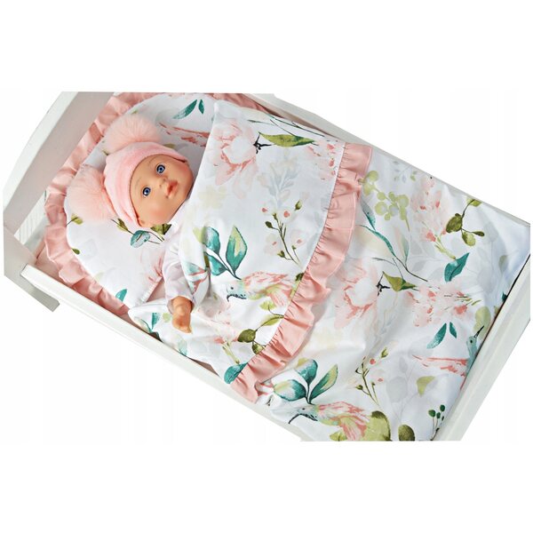 Komplettes Bettwäscheset für Puppen aus 100 % Baumwolle mit Kissen und Decke