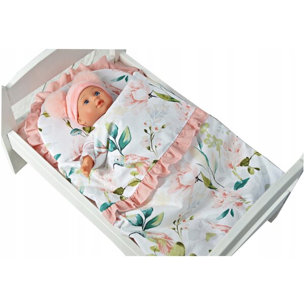 Komplettes Bettwäscheset für Puppen aus 100 % Baumwolle mit Kissen und Decke