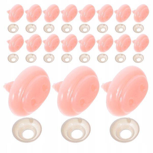 Set van 30 roze varkensneuzen met veiligheid voor speelgoed en doe-het-zelfaccessoires