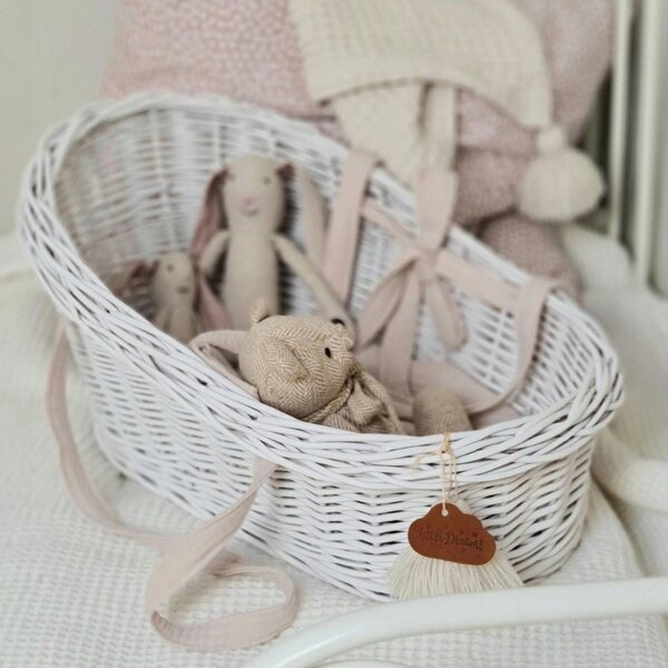 Marsupio in vimini bianco per bambole - ecologico Giocattolo Little Dreams