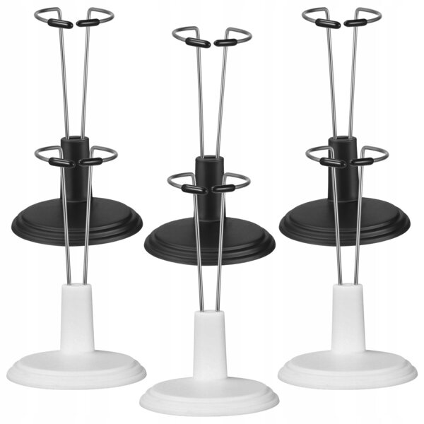 Set van 6 verstelbare PVC-standaarden voor het tentoonstellen en opbergen van poppen en actiefiguren
