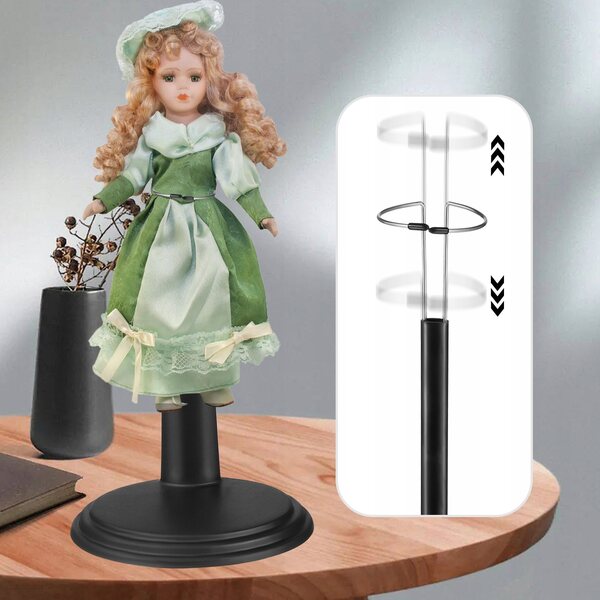 Set van 6 verstelbare PVC-standaarden voor het tentoonstellen en opbergen van poppen en actiefiguren
