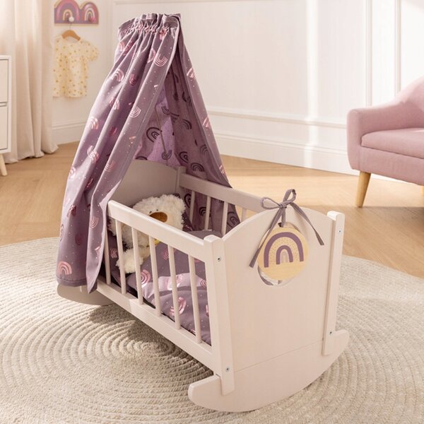 Howa Culla in legno per bambole Rainbow - lettino per bambini 3+ in tonalità rosa