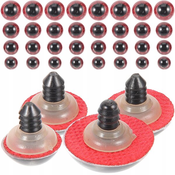 40 Stück rote dekorative Augen für DIY-Puppen, langlebiger Kunststoff und einfach zu verwenden