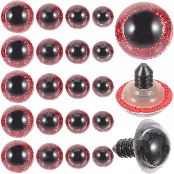 40 Stück rote dekorative Augen für DIY-Puppen, langlebiger Kunststoff und einfach zu verwenden