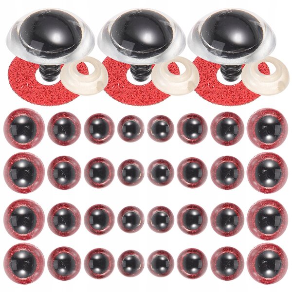 40 Stück rote dekorative Augen für DIY-Puppen, langlebiger Kunststoff und einfach zu verwenden