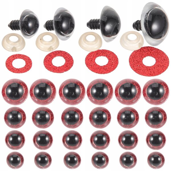 40 Stück rote dekorative Augen für DIY-Puppen, langlebiger Kunststoff und einfach zu verwenden