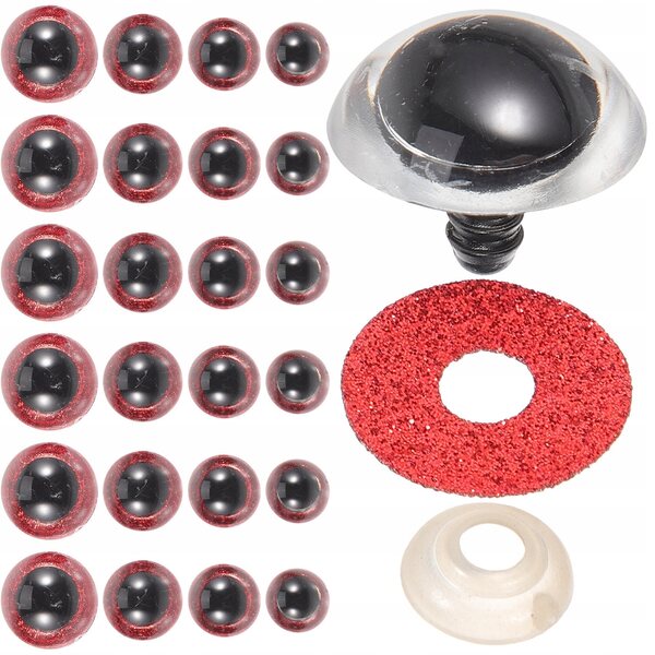 40 Stück rote dekorative Augen für DIY-Puppen, langlebiger Kunststoff und einfach zu verwenden