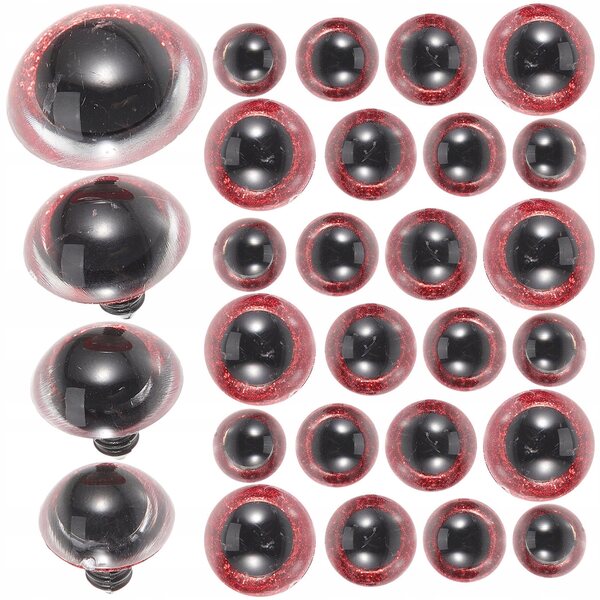 40 Stück rote dekorative Augen für DIY-Puppen, langlebiger Kunststoff und einfach zu verwenden