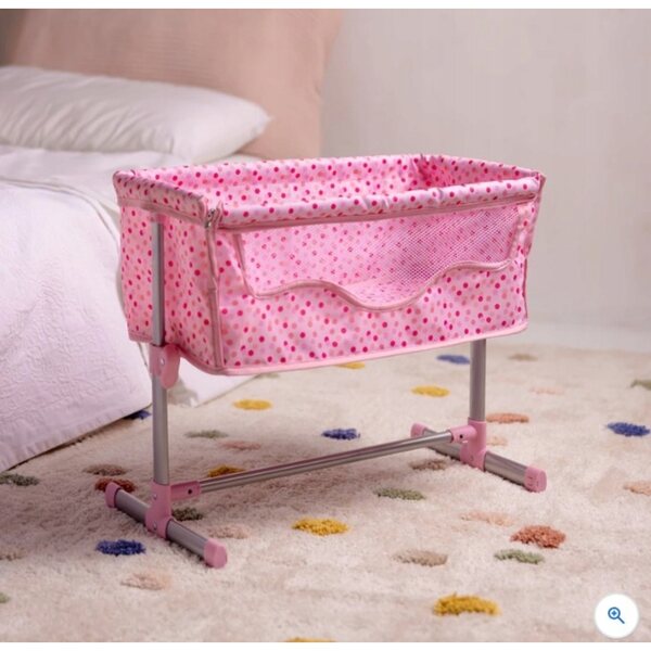 Ivy & Lily Puppenbett mit rosa gepunktetem Kissen und Decke