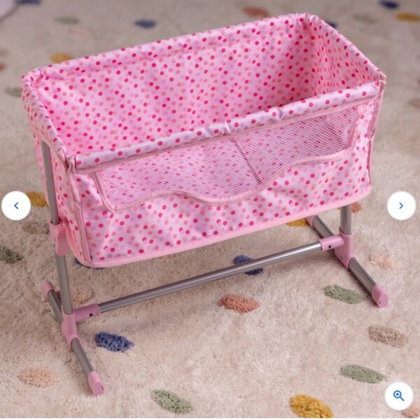 Ivy & Lily Puppenbett mit rosa gepunktetem Kissen und Decke