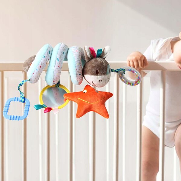 Giocattolo Spiralato Morbido per Neonati, Gioco Sensoriale per Lettino e Passeggino