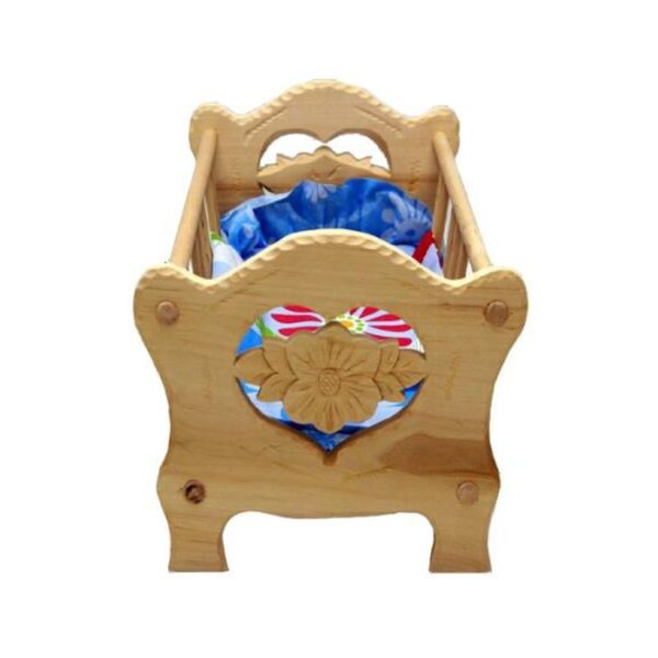 Holzwiege für Malimas-Puppen mit Herzmuster, hochwertiges Zubehör für Kinder