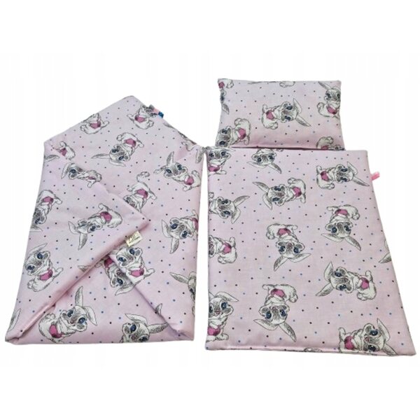 Bettbezug- und Wickelunterlagen-Set für Babypuppen aus handgefertigter OEKO-TEX-Baumwolle