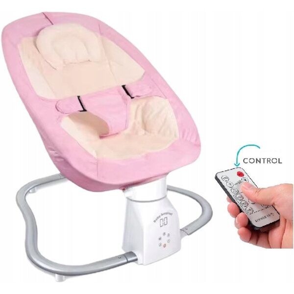 Elektrische 2-in-1-Schaukel für Babys mit Bluetooth, USB und Fernbedienung, Pink