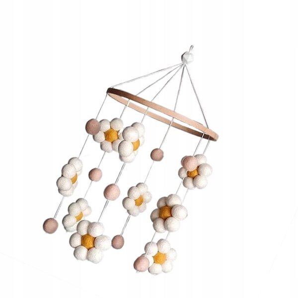 Lettino mobile con un giocattolo boho in legno per lettino e passeggino