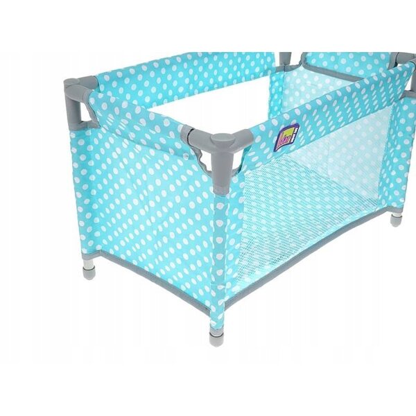 Letto Verde Menta per Bambole Pieghevole con Accessori e Borsa Portatile