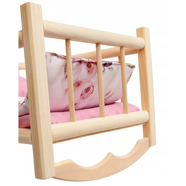 Puppenbett aus Holz mit Baumwollbettwäsche – umweltfreundlich und polnisch
